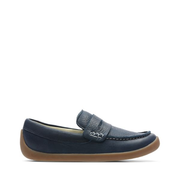 Clarks Boys Artist Stride Kid Casual Shoes Navy | CA-1035976